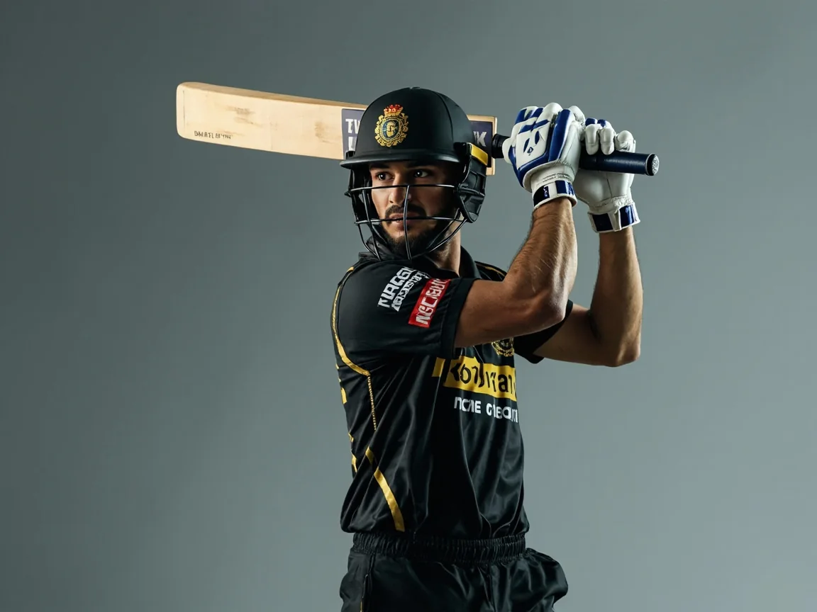 Editorial cutout of a hard-hitting finisher in side profile, bat raised above the shoulder, soft studio backdrop.