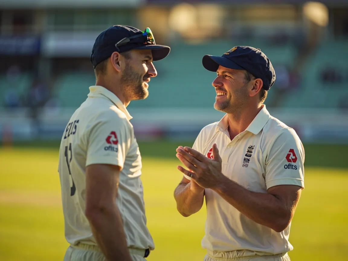 Editorial photograph of a captain and coach at the toss area.